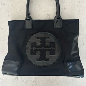 Tory Burch Black Patent Leather Tote